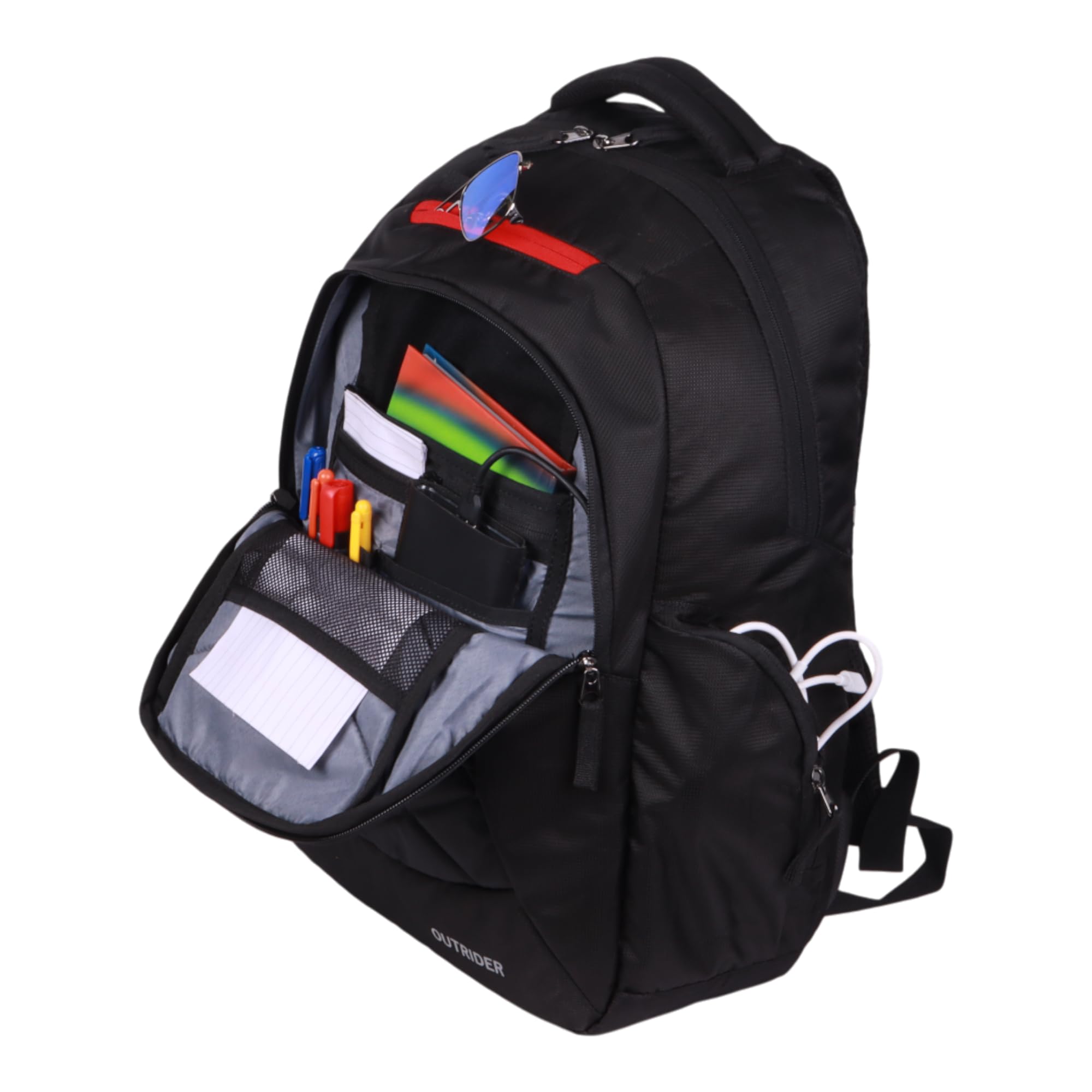 Outrider Jumbo 30 Liters Black Laptop Office Travel Backpack For Men And Women, Boys And Girls 1