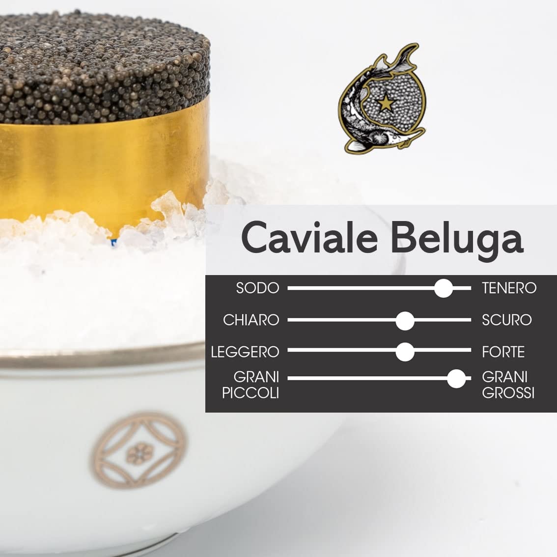 Set tre Caviali, Baeri 100g + Beluga 100g + Oscietra 100g – 3 x 100g - Consegna refrigerata - CAVIAR AMBASSADE