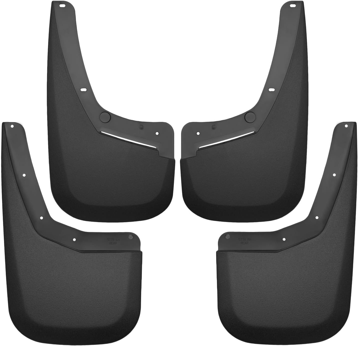 Husky Liners - Front & Rear Mud Guards | 2007-2013 Chevrolet Silverado 1500, 2007-2014 Chevrolet Silverado 2500/3500 w/Single Rear Wheels, 4 Piece Set, Front & Rear Set - Black, 4 Pc | 56796