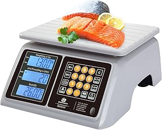 Waterproof Commercial Food Scale 66lb with Price Computing - Digital Rechargeable Scale for Meat, Seafood, Produce at Farmers Market, Butcher Shop, Food Truck, IPX7 Dual Large Display