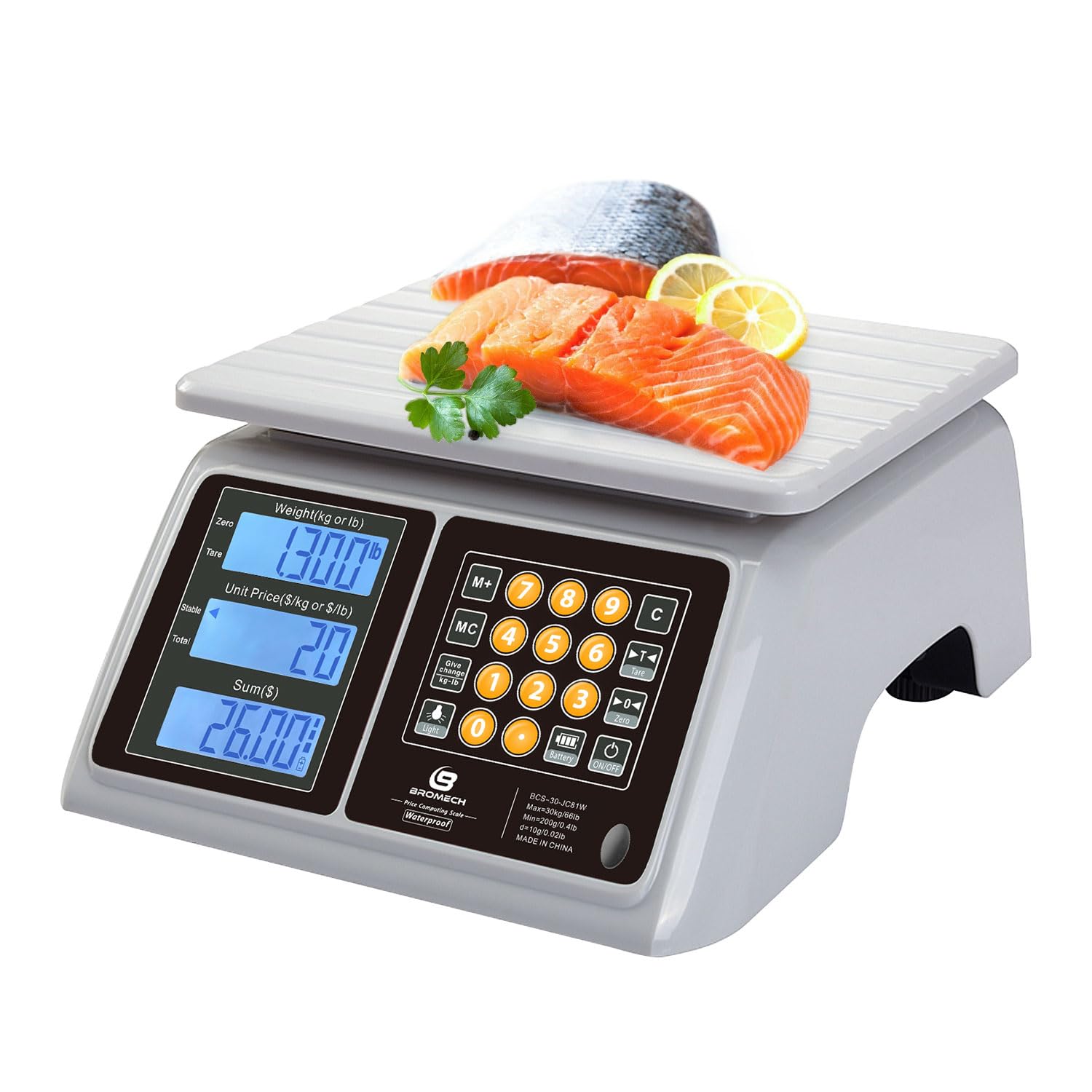 Amazon.com: BROMECH Waterproof Commercial Food Scale 66lb with