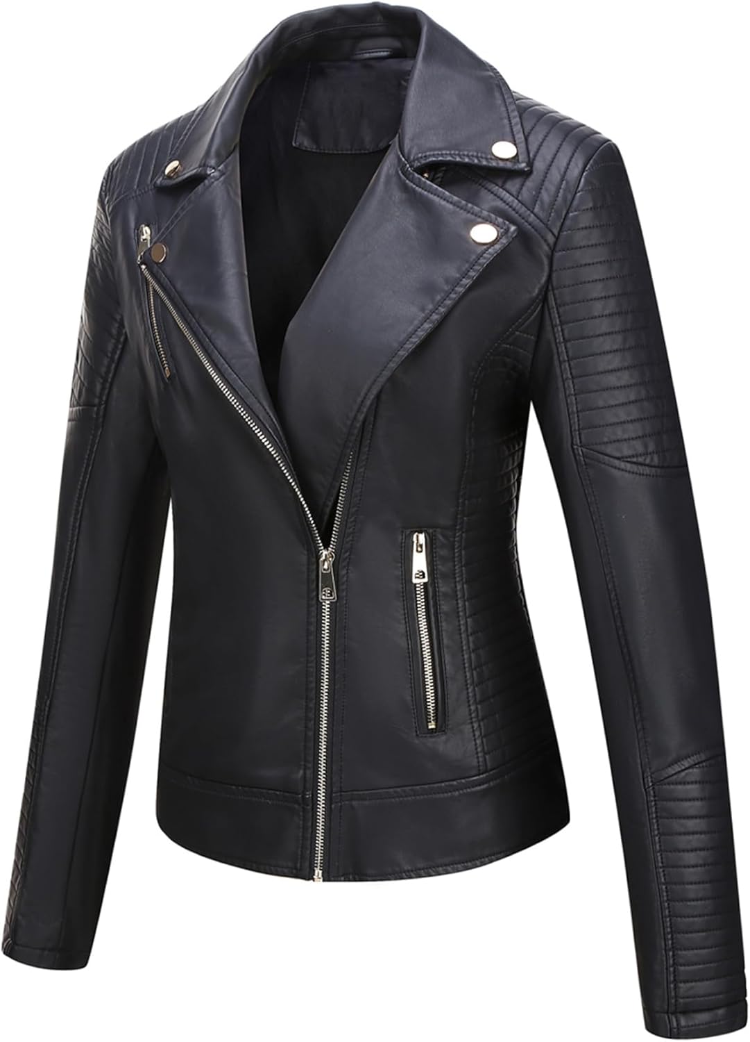 Women's Faux Leather Jacket Spring Motorcycle Biker Clothes Outfits Short Fashion PU Casual Coat