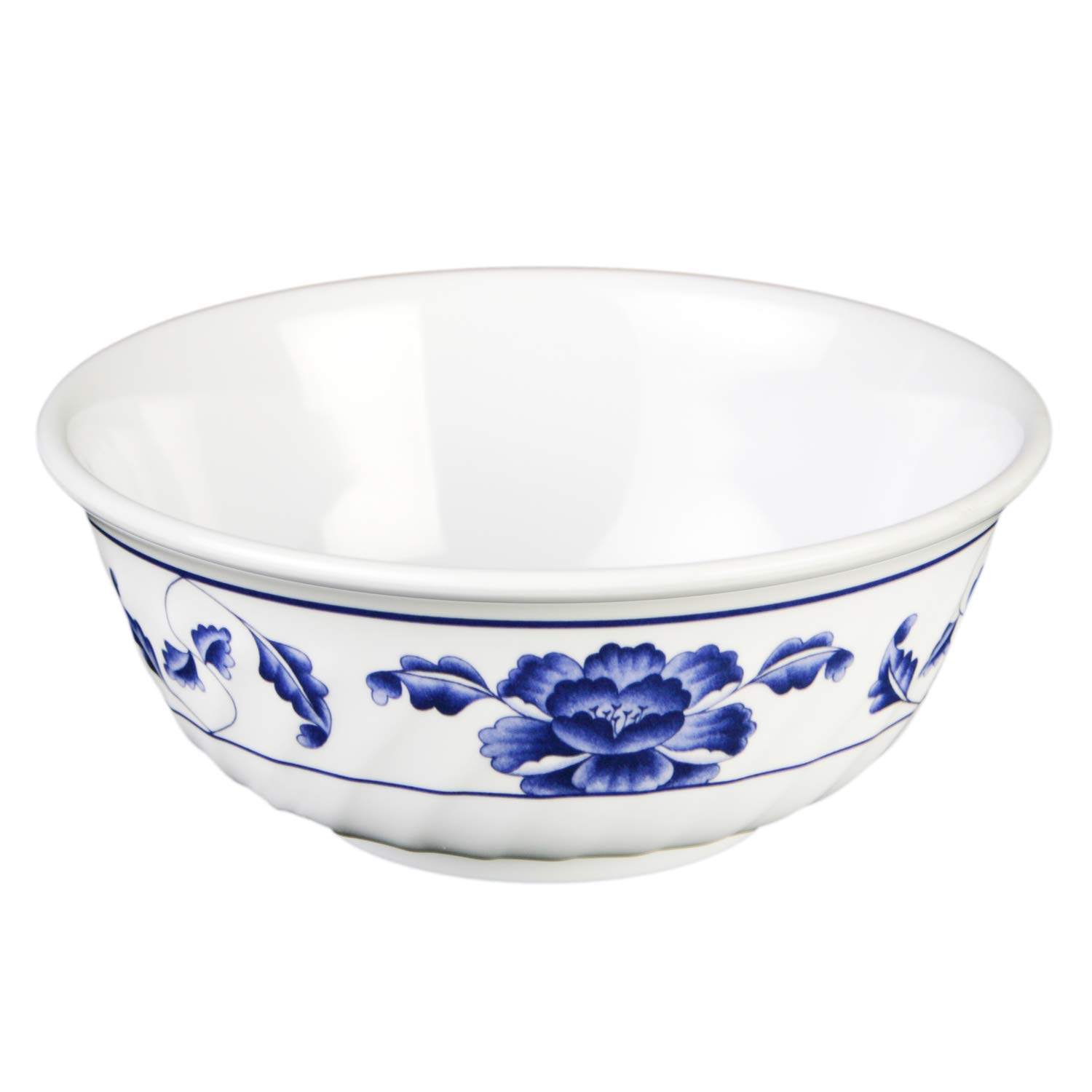 Lotus melamine dinnerware collection 32 oz by Thunder Group – 32.0 ounces, Melamine, White Blue, Model 5307TB