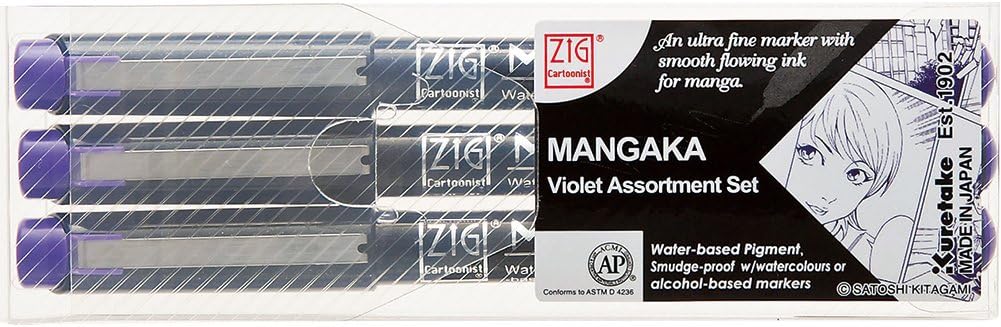 Amazon 呉竹 水性ペン Zig Cartoonist Mangaka 線描きペン Cnm 3vvl 水性 文房具 オフィス用品