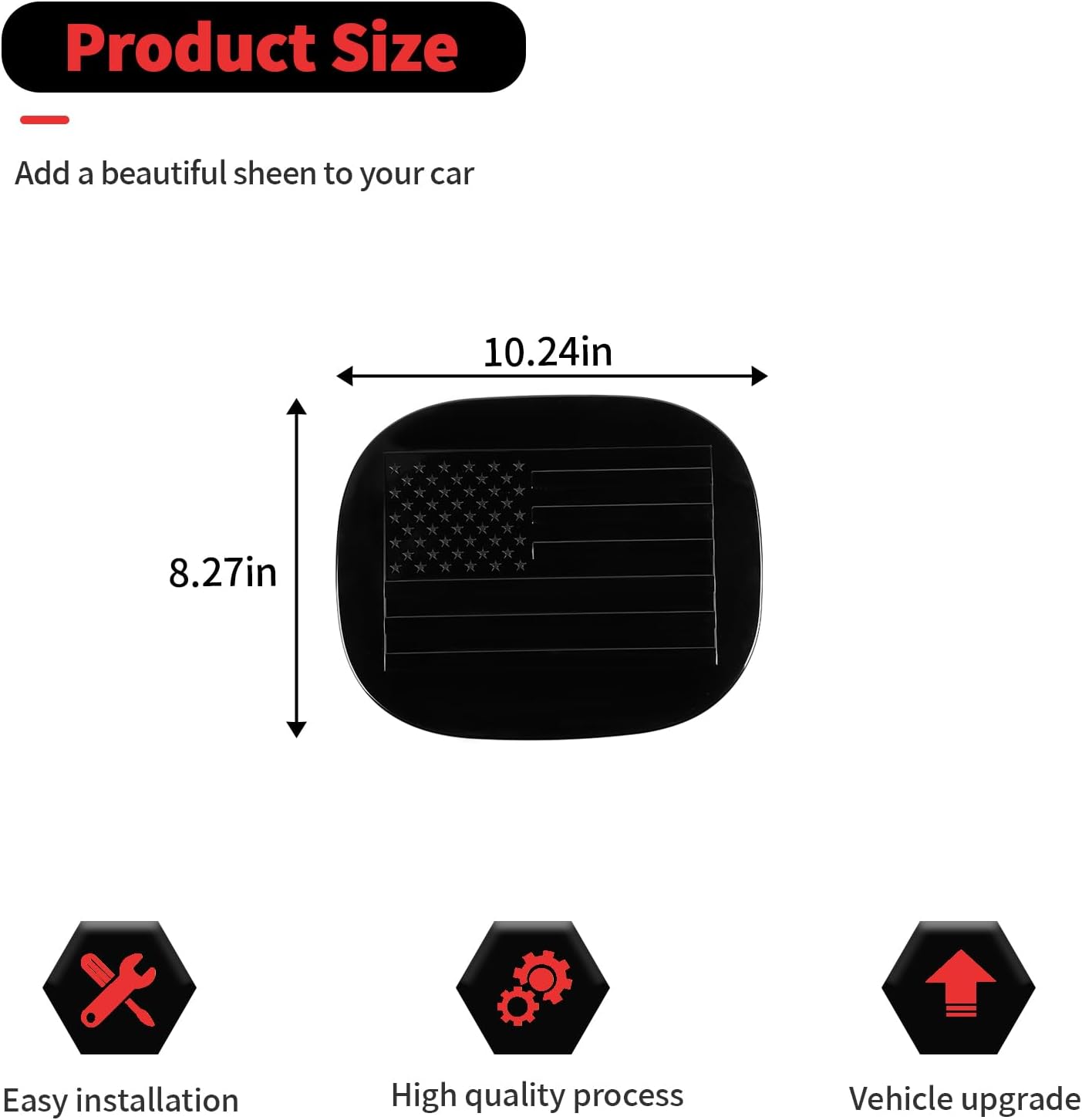RT-TCZ Fuel Filler Gas Tank Door Cap Cover Trim Decoration Exterior Accessories for Chevy Suburban 2020-2025,for GMC Yukon 2021-2025,for Chevrolet Tahoe 2021-2025 (Black)
