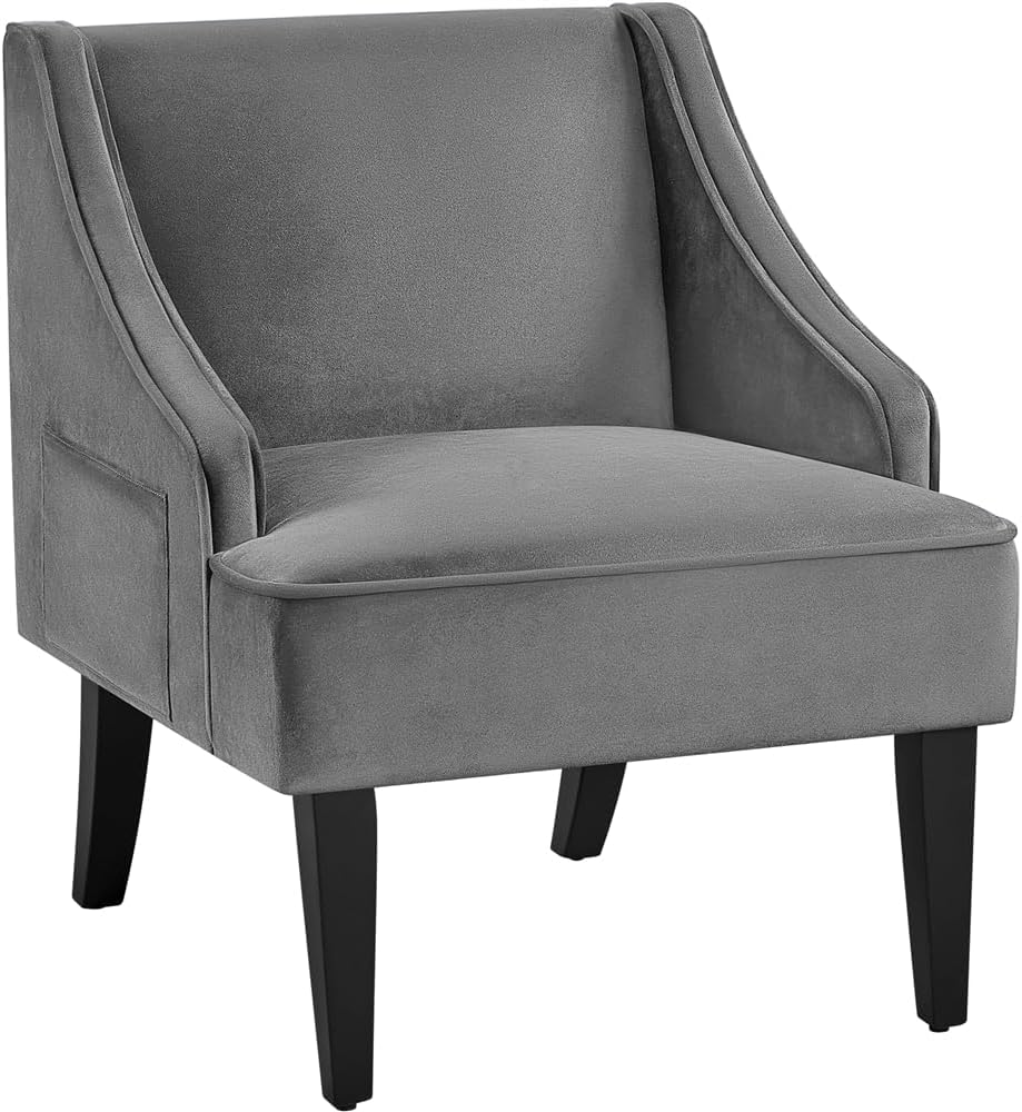Yaheetech Tub Chair, Modern Accent chair, Armchair with Storage Pocket