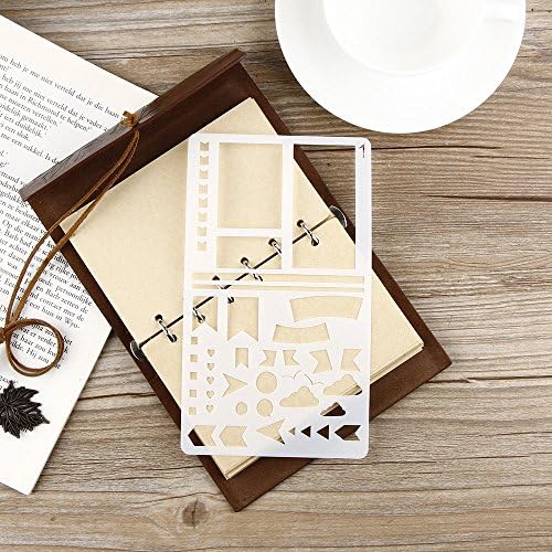 Bullet Journal Stencil Set Plastic Planner DIY Drawing Painting Templates for Journal Scrapbooking Albums Accessories Card Diary Notebook(20 PCS)