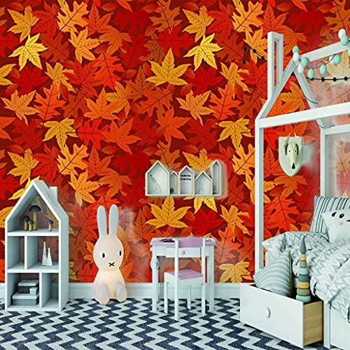 Papier peint auto-adhésif 3D feuille d'érable rouge rénovation murale facile - 3