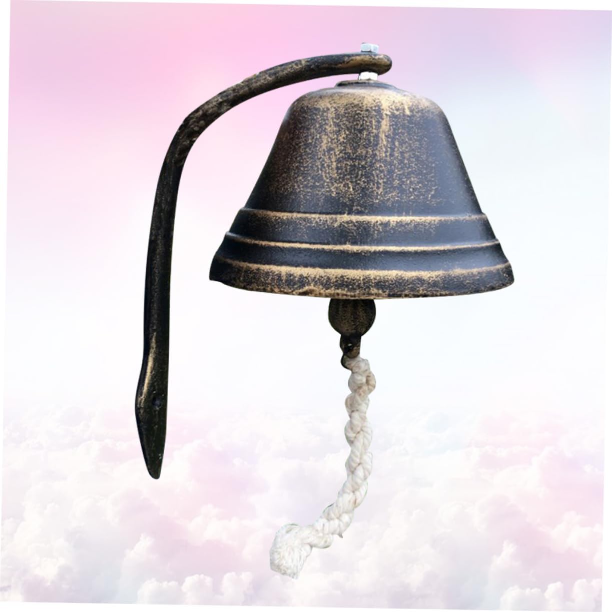 Retro Cast Iron Doorbell Small Decorative Antique Doorbell for Coffee Shops Indoor Outdoor Use Loud Sound for Easy Notification Bronze