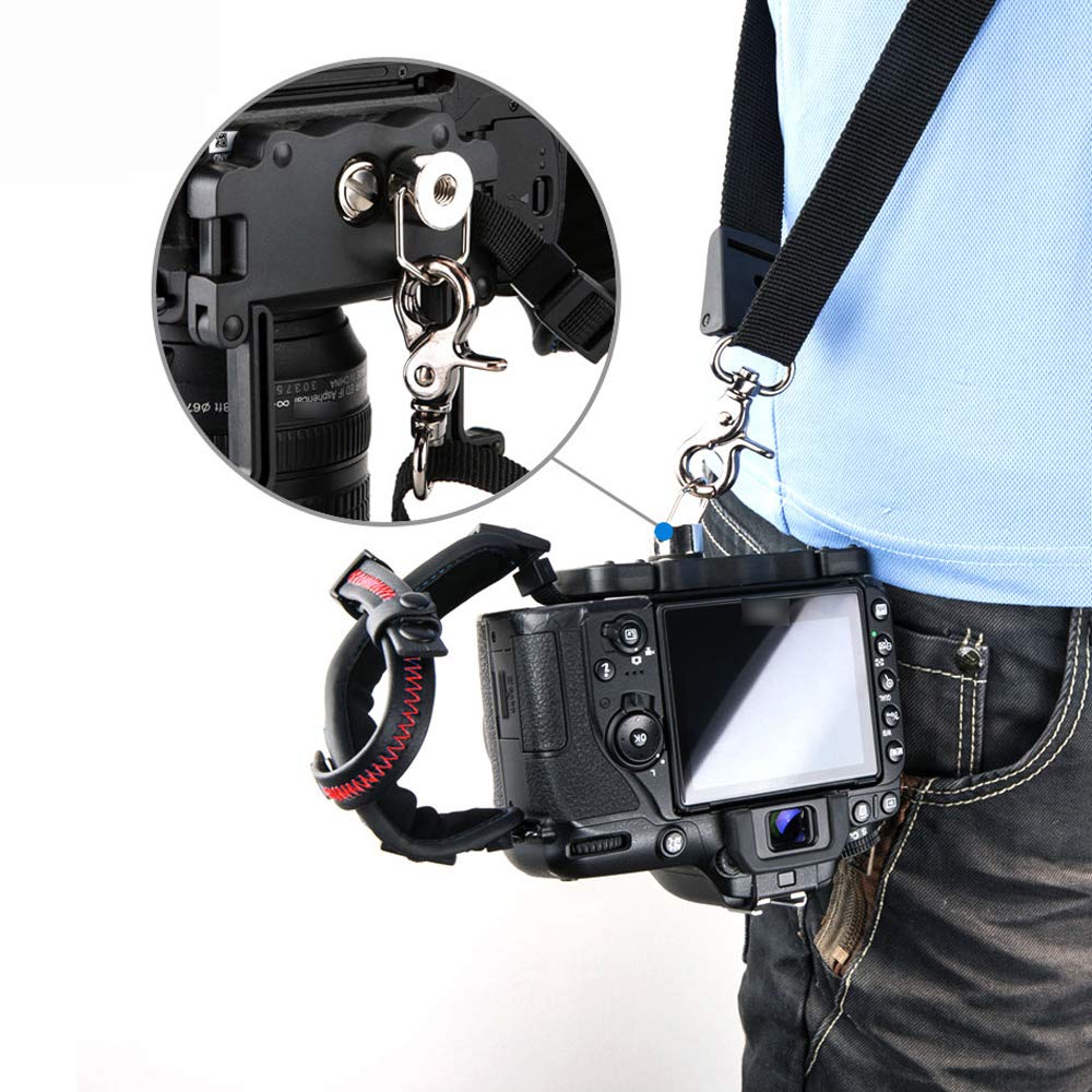 JJC DSLR Fotocamera Cinghia da Polso con Piastra U per Nik. Z30 D7500 D7200 D5600 D3500 D850 D780 Can. EOS R8 R6 R10 R7 R5 R RP 5D Mark IV 6DMkii M50ii M200 90D 850D 200DII FUJI X-E4 X-H2 (Rosso)
