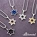 555Jewelry Stainless Steel Star of David Necklace for Men, Box Chain Star Of David Necklace for Women, Small Jewish Star Necklace, Mens Jewish Star Necklace, 24 Inch, Silver & Blue