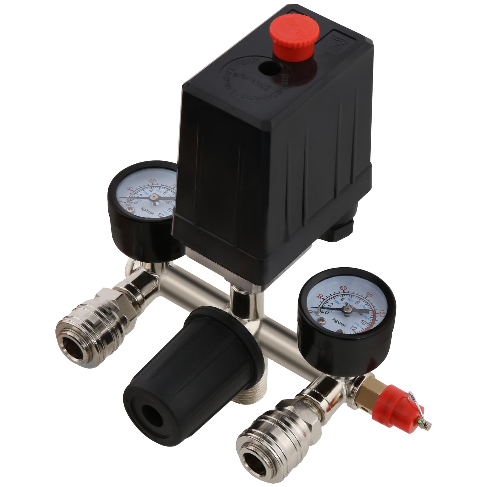 Air Compressor Pressure Switch with Regulator & Dual Gauges for 230V System