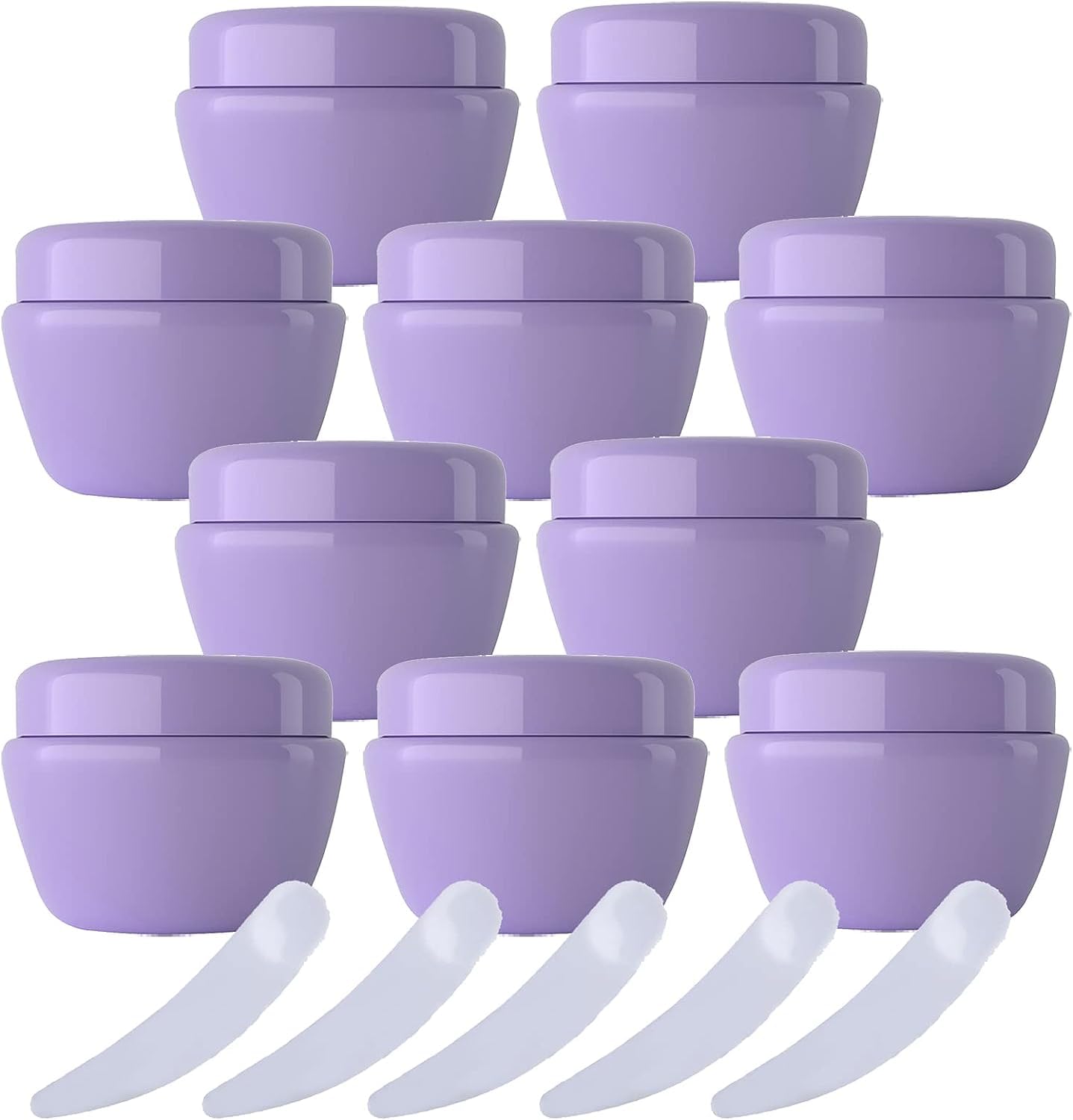 KRXSOBNV Cosmetic Jars, Pack of 20,Plastic Cream Jars Cosmetic Pots, Mushroom Shape Containers Storage Pot for Travel(Purple,20ml)