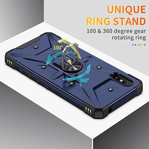 Miniatura 5 de Funda para Xiaomi Redmi 9A, 2 en 1 híbrida resistente armadura a prueba de golpes, defensor con función atril, carcasa rígida con 2 unidades