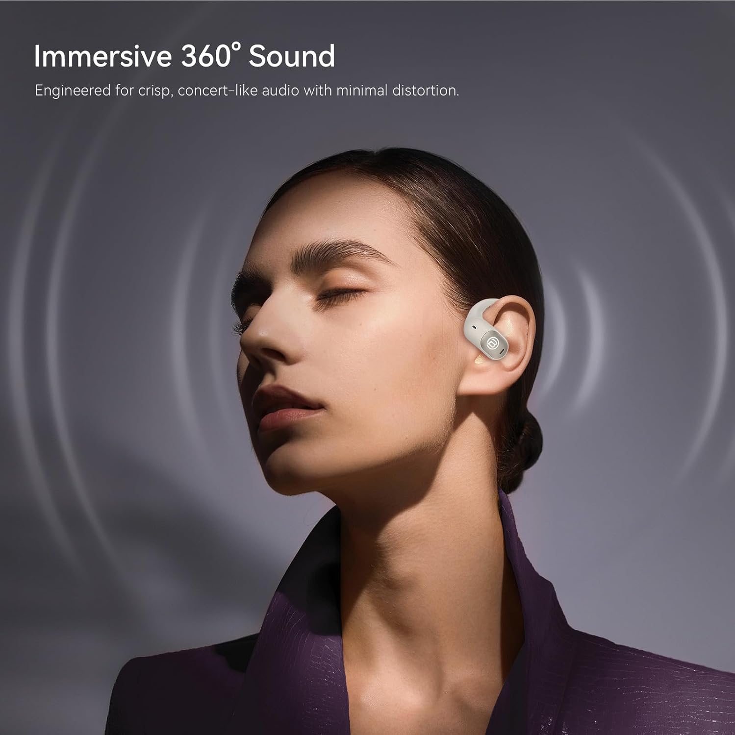 BUGANI BUGANI Open Ear Headphones Open Ear Earbuds Running Earbuds Wireless Headphones Bluetooth 5.4, Noise Cancelling Earbuds 40H Playtime, IPX5 Waterproof Workout, Running, Sport - B15 White Additional product image