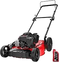 PowerSmart 21" Push Lawn Mower with Briggs & Stratton 125cc Engine - Lightweight 62 lbs, 2-in-1 Mulch & Side Discharge, Easy Start for Small Yards