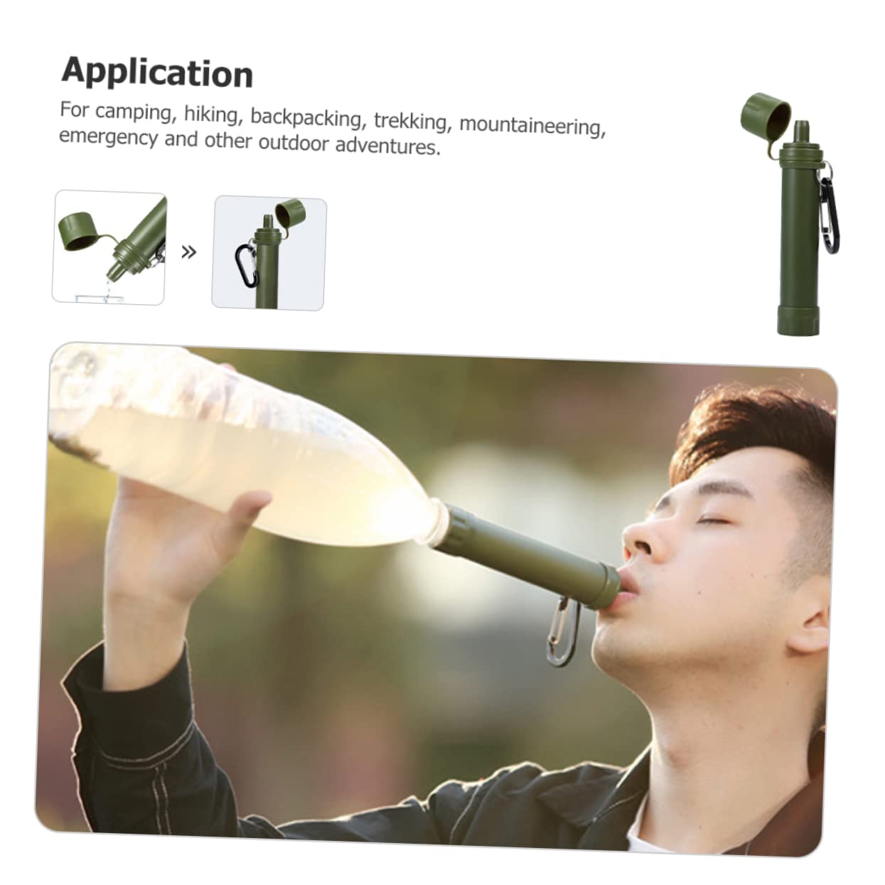 Toyvian 2 Pezzi Paglia che beve la vita portatile Filtri filtro dell'acqua da campeggio Compatto per Purificatore d'acqua di emergenza depuratore d'acqua di sopravvivenza addominali