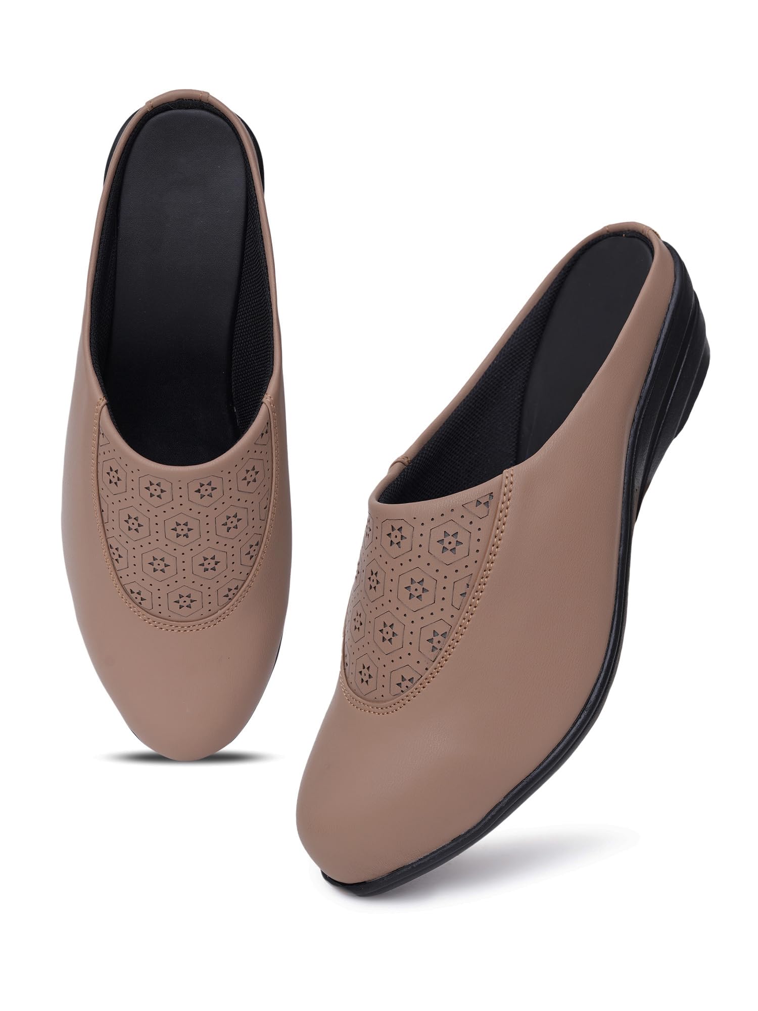 Stylish Mule Shoes for Women & Girls | Open Back Slip-On Flats | Comfortable Low Wedge Sandals for Office, Casual-picture-56