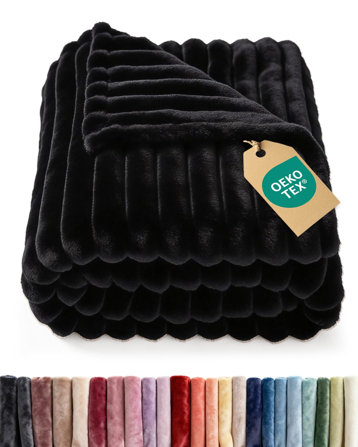 Super Soft Fleece Blanket Throw Size - Fleece Throw Blanket for Bed, Couch & Chair - Cozy, Warm & Breathable - All Season Fuzzy, Cute Decor, Microplush Bedding for Women, Men and Teens - 50x60, Navy — view 9
