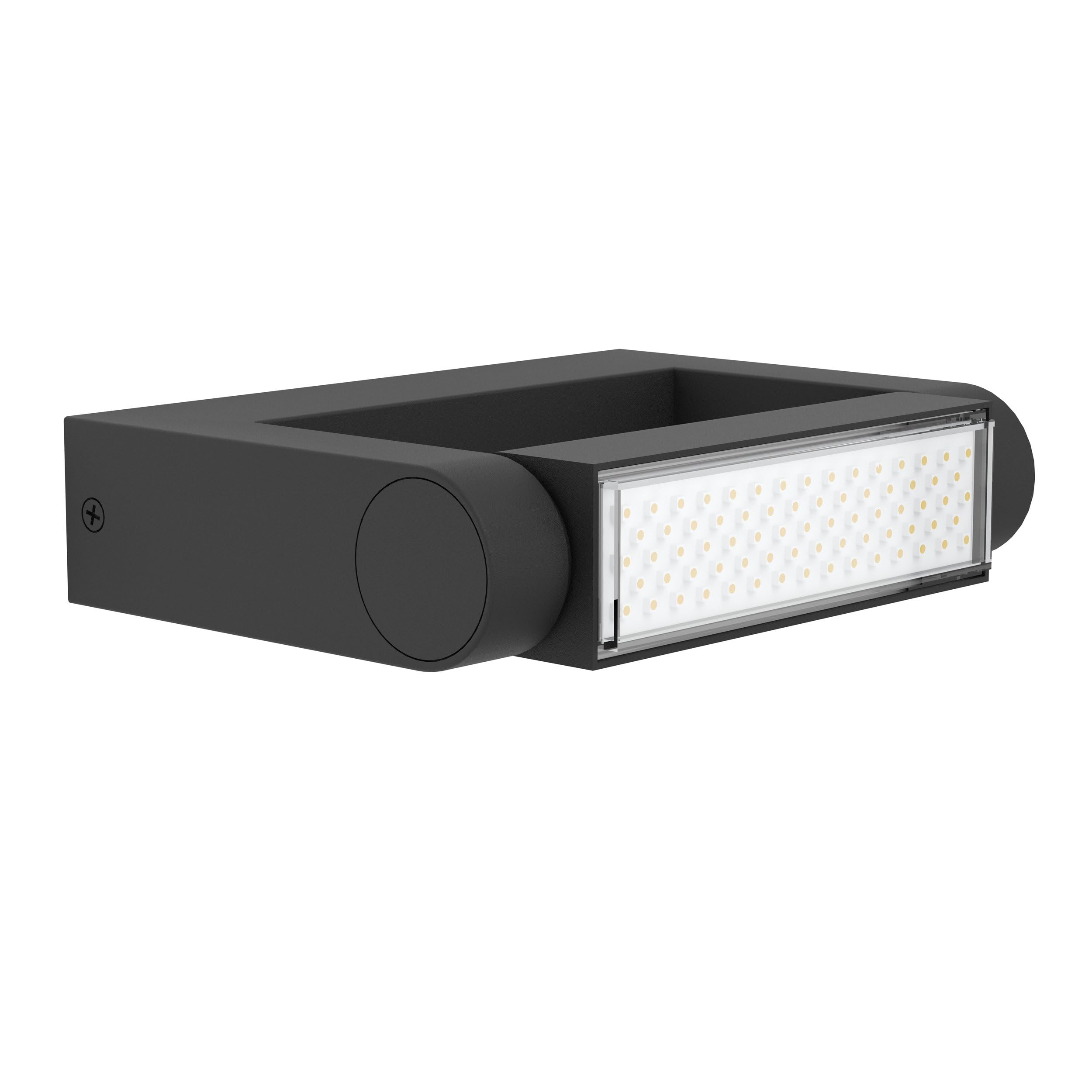 Eglo LED Lampada da Parete Esterna Brianza, 1 fiamma, lampada a parete in | alluminio pressofuso nero, LED esterno luce calda, orientabile, IP44