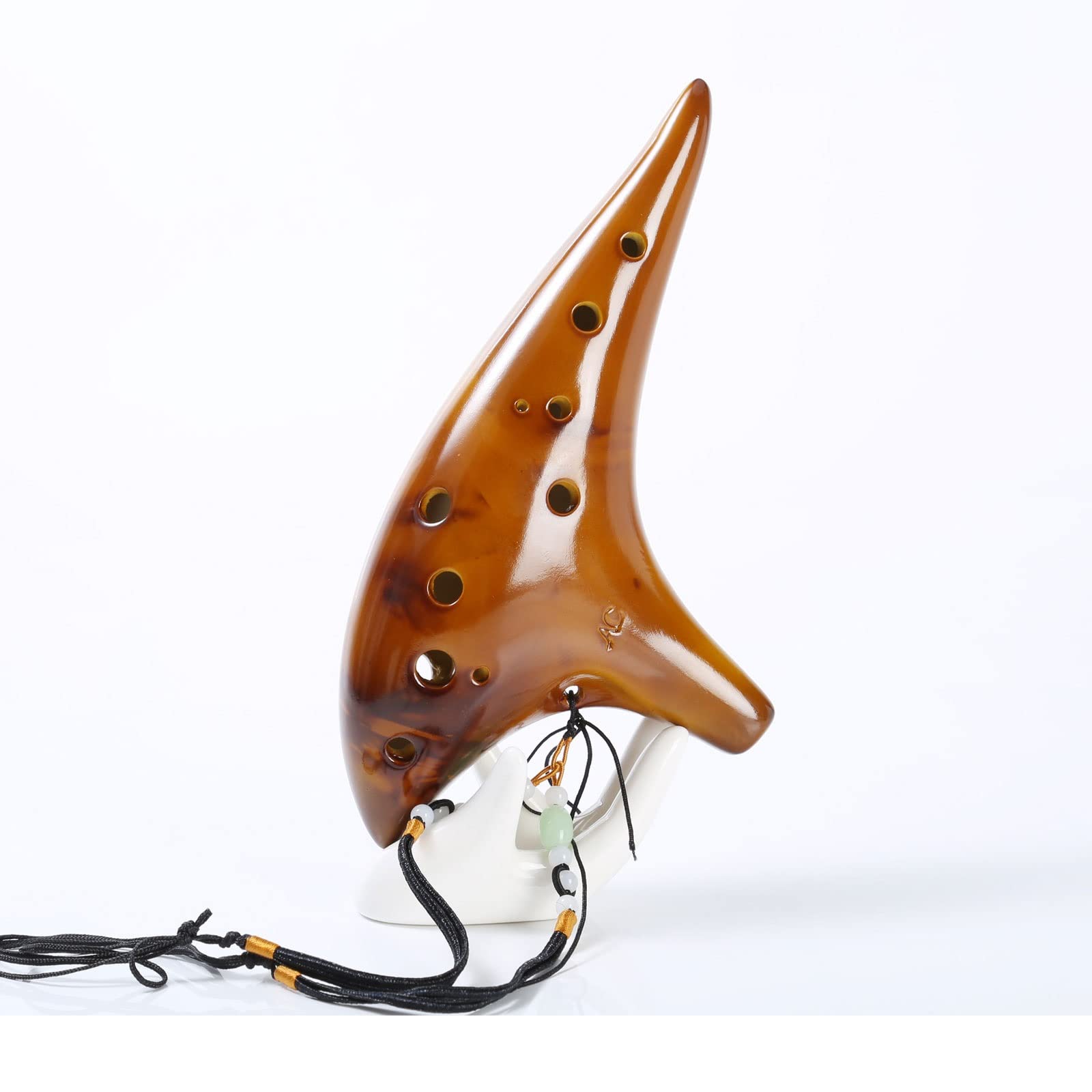 HCZKIUJY Ocarina,12 Hole Ocarina Instrument With Song Book for Beginner,Alto C Ceramic Ocarina