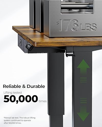 Miniatura 5 de GF-TZESD13V Escritorio para oficina en casa, 55 x 24 pulgadas, rústico