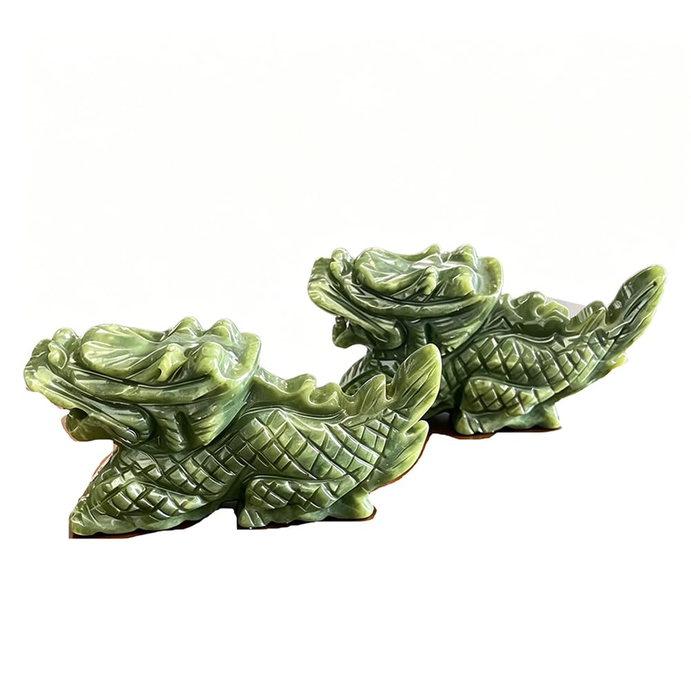 Figurines Dragon en Jade de 3,5 Pouces pour Décoration Feng Shui de Maison