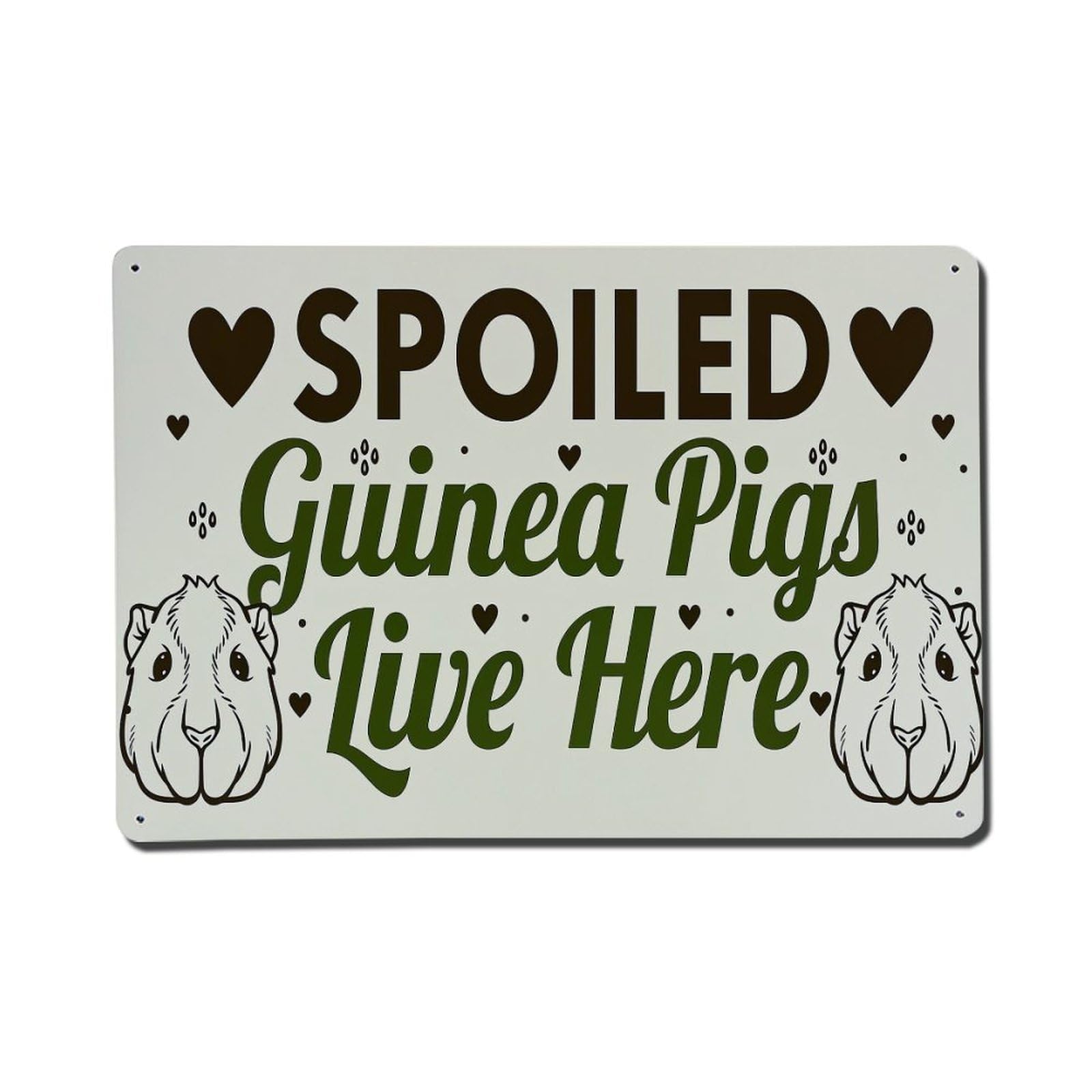Spoiled Guinea Pigs Live Here Tin Sign Metal Poster Vintage Metal Signs for Home Man Cave Bar Cafe Kitchen laundry room Wall Decorations Gift 8x12Inch