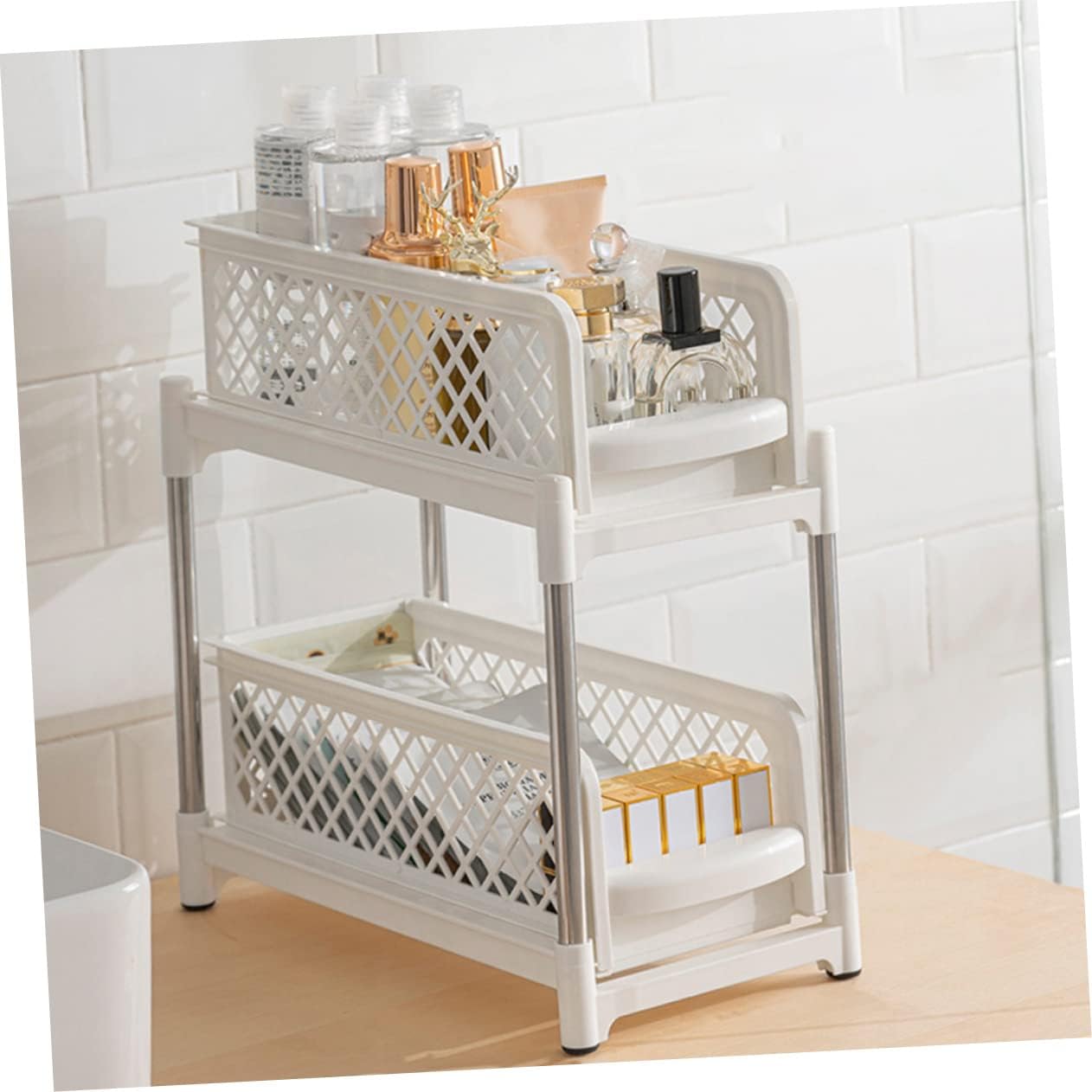Bathroom Countertop Organizer Professional Shelf Double Layer Storage Rack