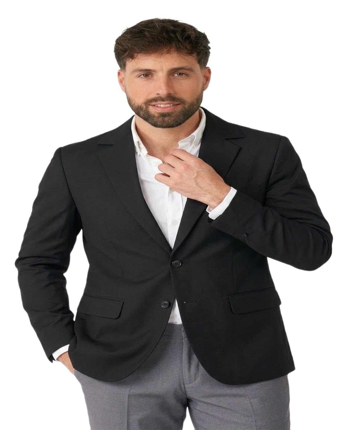 new-18 Men's Formal Blazer | Fully Lined | Slim Fit | Professional Jacket | Premium Business Formal Suit | Office | Wedding | All Purpose Black-picture-34