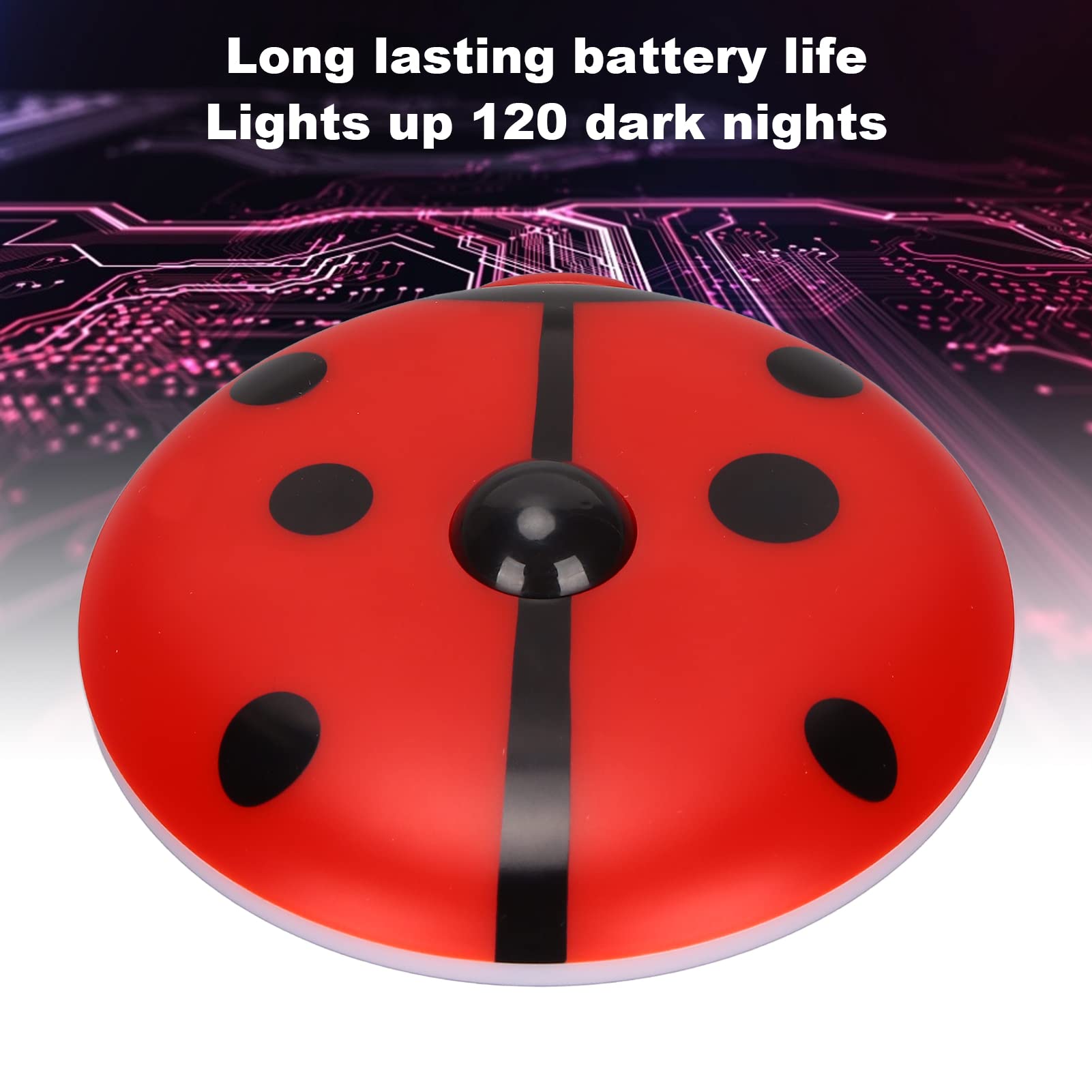 Septpenta Veilleuse à Détecteur de Mouvement, Mini Veilleuse LED Chaude Au Design Coccinelle, Haute Sensibilité et Contrôle Automatique, Peut Être Utilisée en Continu Pendant Environ 10 Heures(Rouge)