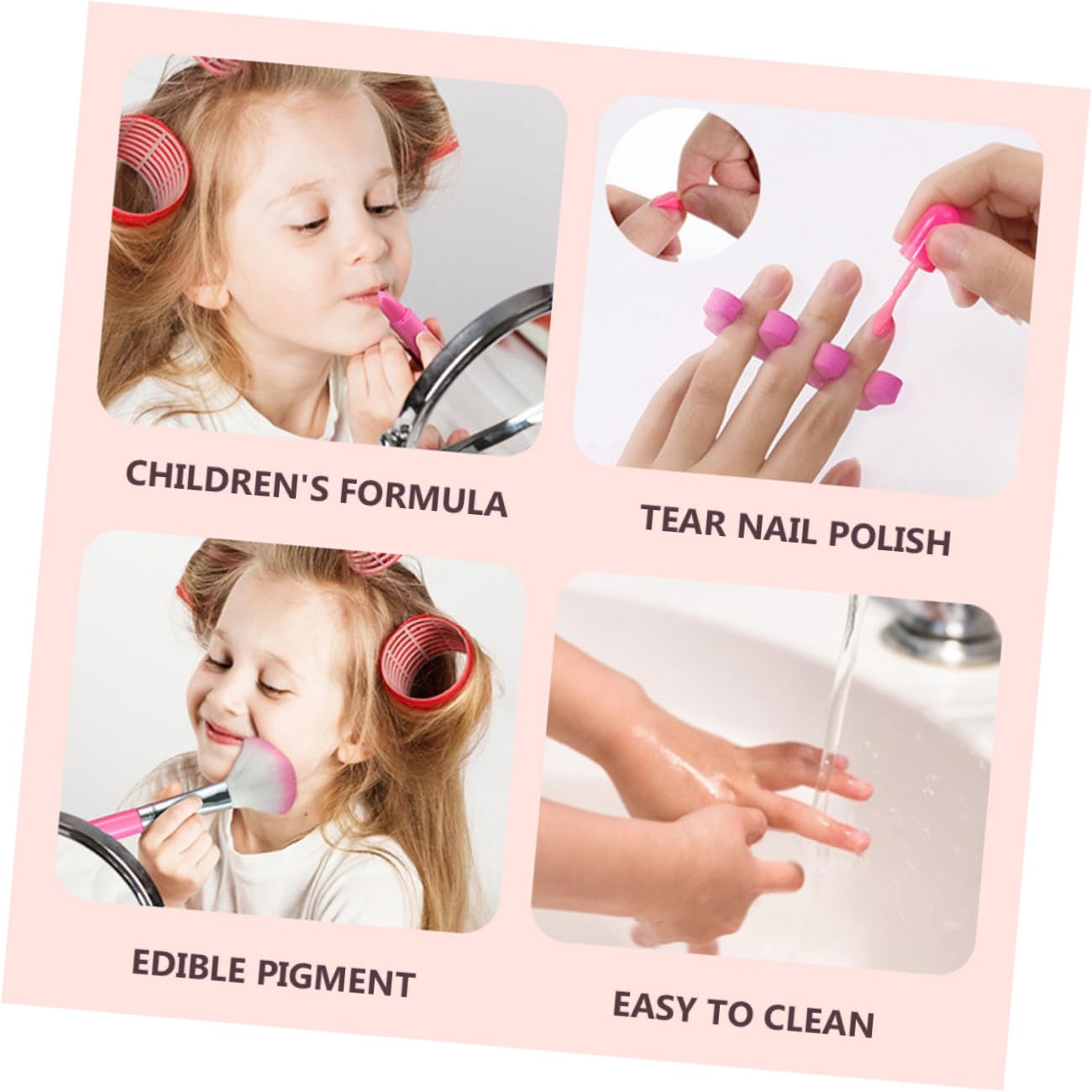 Kinder Schminkspielzeug für Mädchen, Prinzessin Kosmetikset aus Abs Rosa