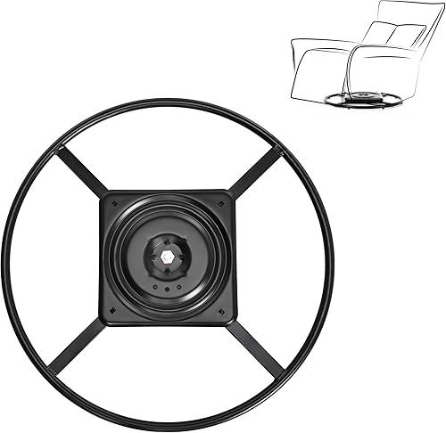 Miniatura 9 de Anillo reclinable de 25.5 pulgadas, base giratoria de metal resistente, para sofá, muebles, parte inferior giratoria de repuesto con placa de 10