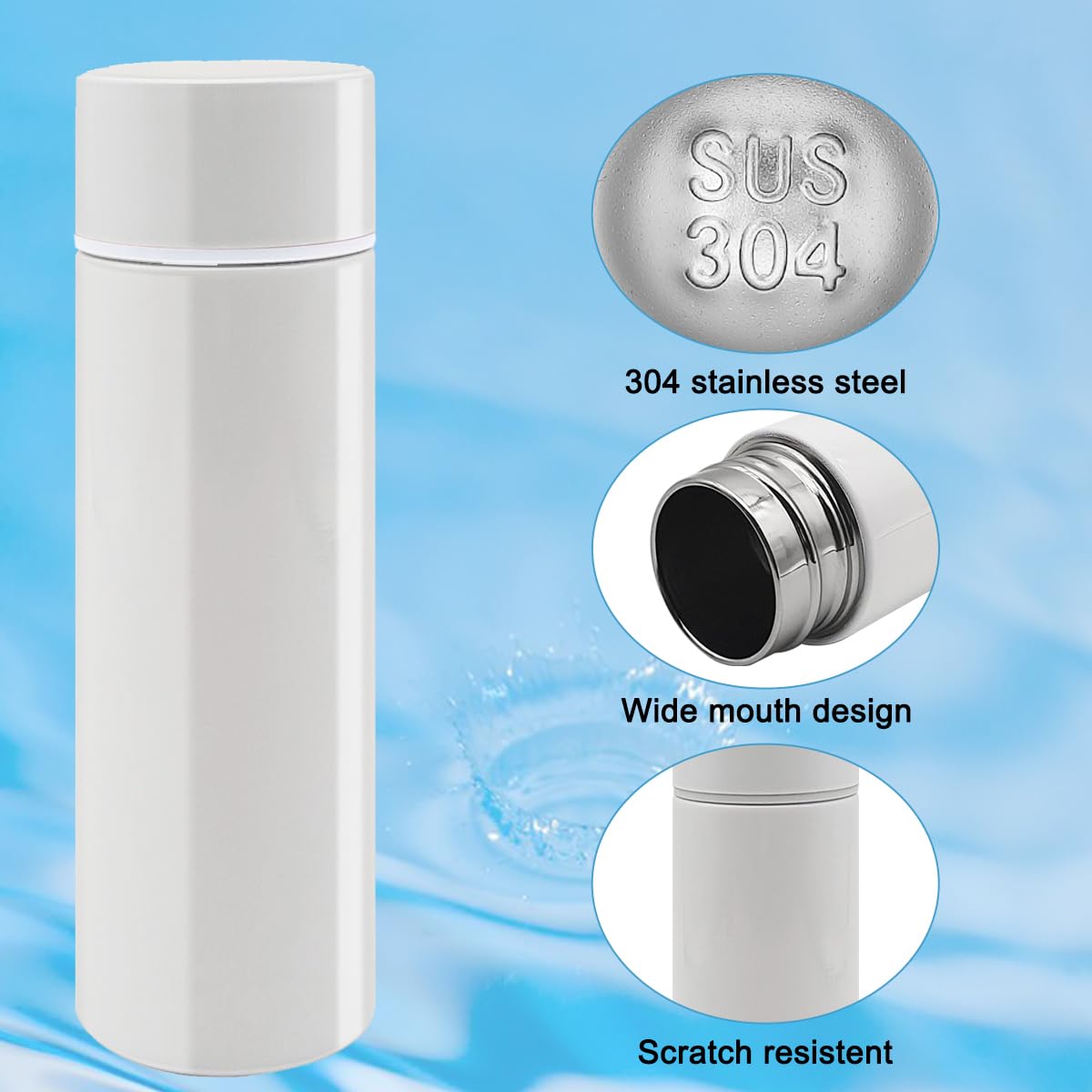 Lot De 4 Petites Bouteilles D'eau Isothermes En Acier Inoxydable, Anti-fuite, Pour Boissons Chaudes Et Froides, Tasse à Café De Voyage Avec Paille, Tasse à Eau Pour école, Bureau (250 Ml