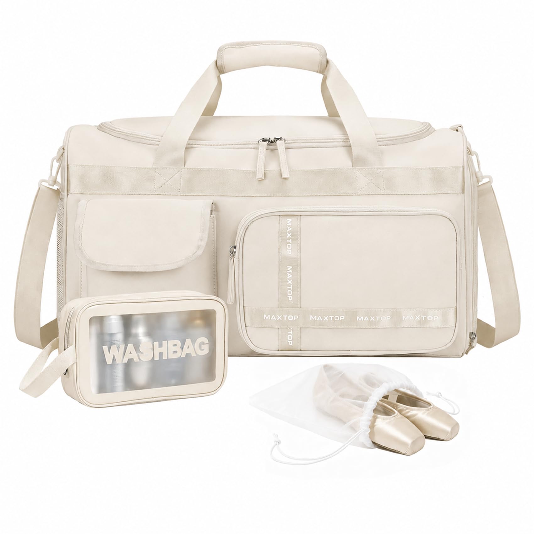 MAXTOP Large Gym Bag for Women Men Duffle Bag With Wet Dry Separation