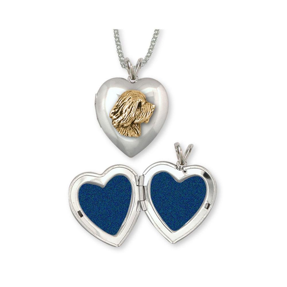 Tibetan Terrier Photo Locket Jewelry Silver And 14k Gold Handmade Dog Photo Locket TTR-TNT