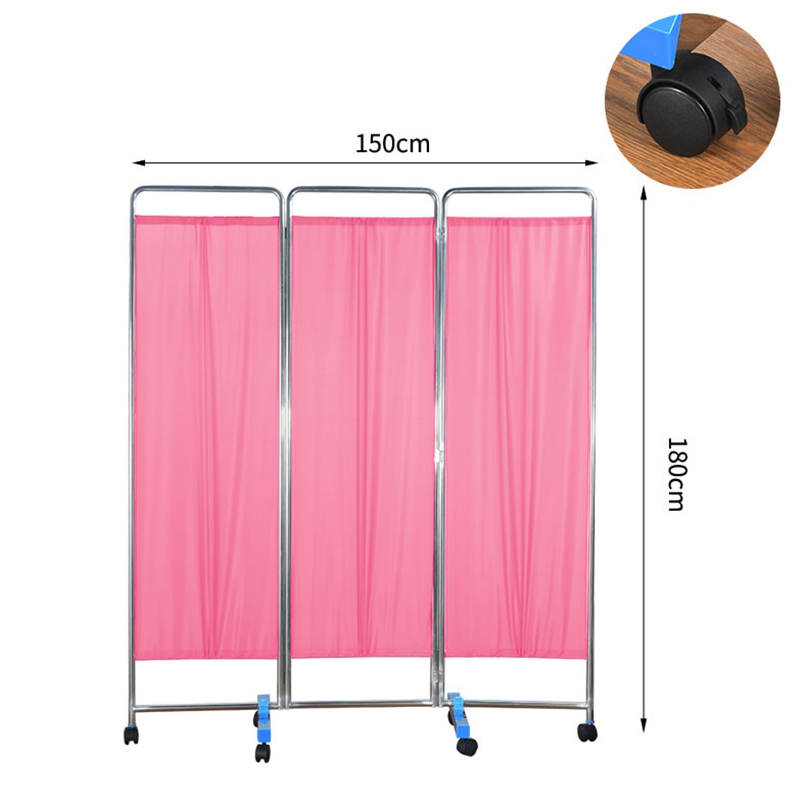 Schermo divisorio Medico a 5 Pannelli con Ruote, divisorio Pieghevole con rotelle bloccabili, Tessuto in Nylon Impermeabile per ospedali, cliniche, camere da Letto, saloni di Bellezza