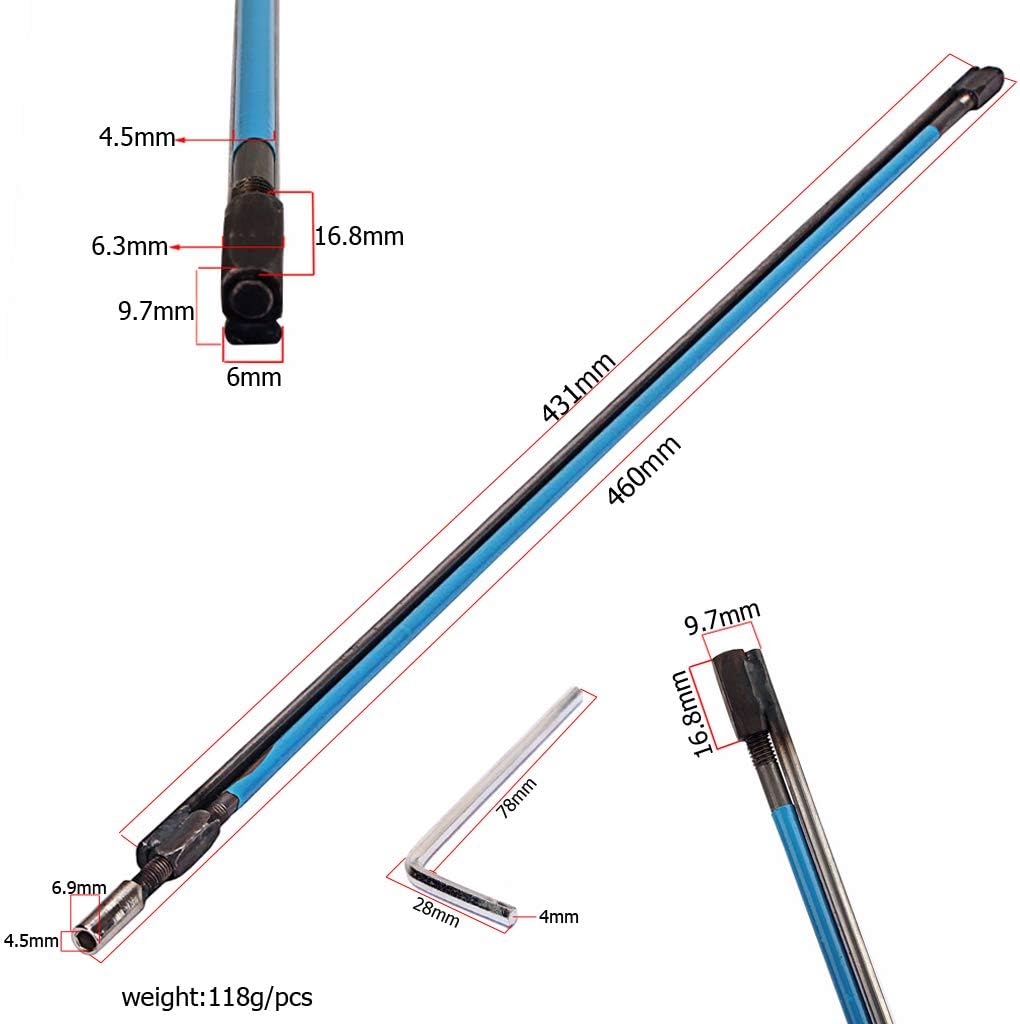 Alnicov 2 Way Adjustable Guitar Truss Rod,4.5MM Allen Nut，460MM overall Length