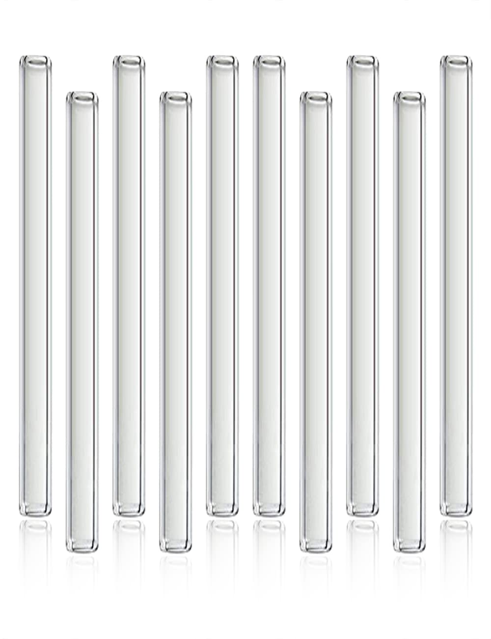 PQAPGT10 Inch Long 10 Pieces Glass Borosilicate Blowing Tubes 12 mm OD 2mm Thick Wall Tubing Clear Tubes