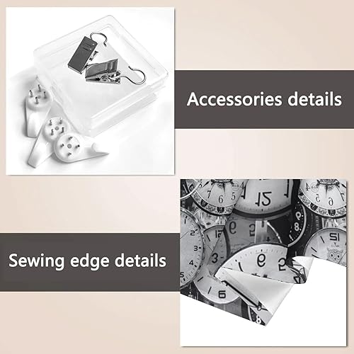 Miniatura 5 de MyPiky Tapiz de impresión artística de reloj, decoración del hogar, para colgar en la pared para sala de estar, dormitorio, telón de fondo, arte de