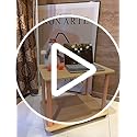 Fiauli Beistelltisch, Beistelltisch, rollbarer aus Holz auf Rädern ohne Beine, schmaler Nachttisch, drehbar, 2 Etagen, offenes Regal, Sofa, Kleiner Tee-Couchtisch mit Rollen für – Bild 8