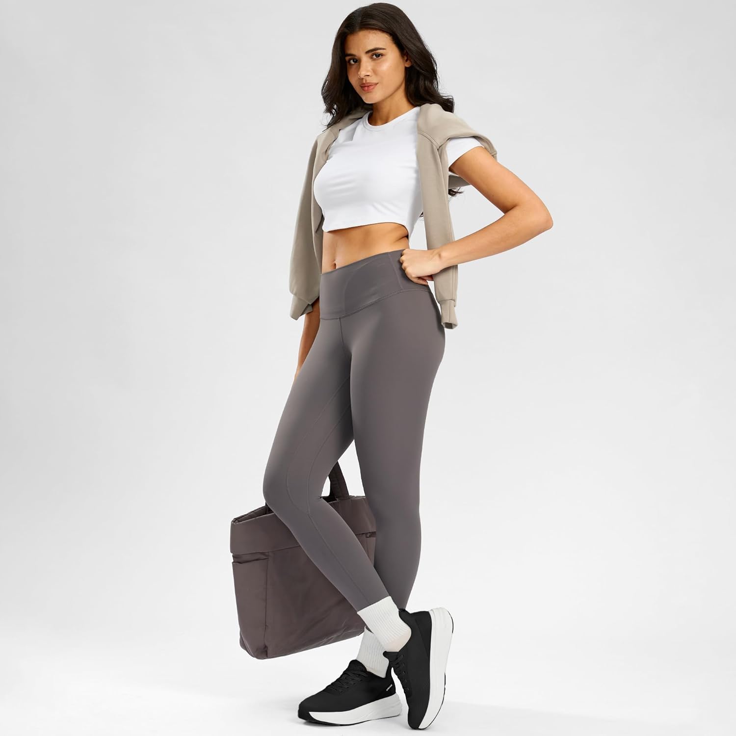 Womens Easy On Walking Shoes Lace Up Comfortable Tennis Shoes with Roomy Toe Box for Women Breathable Running Sneakers (Black/White, 10.0) - Image 2