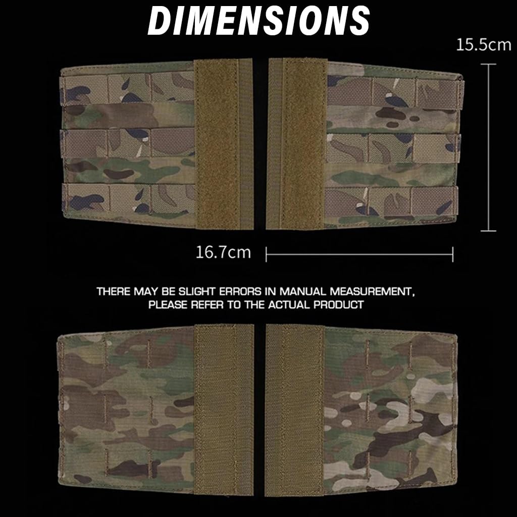 WLXW Taktischer Plattenträger, Seitliches Molle-Panel-Set for Airsoft-Jagdweste, Brustgurt-Ausrüstung, Passend for Magazintasche/Funktasche