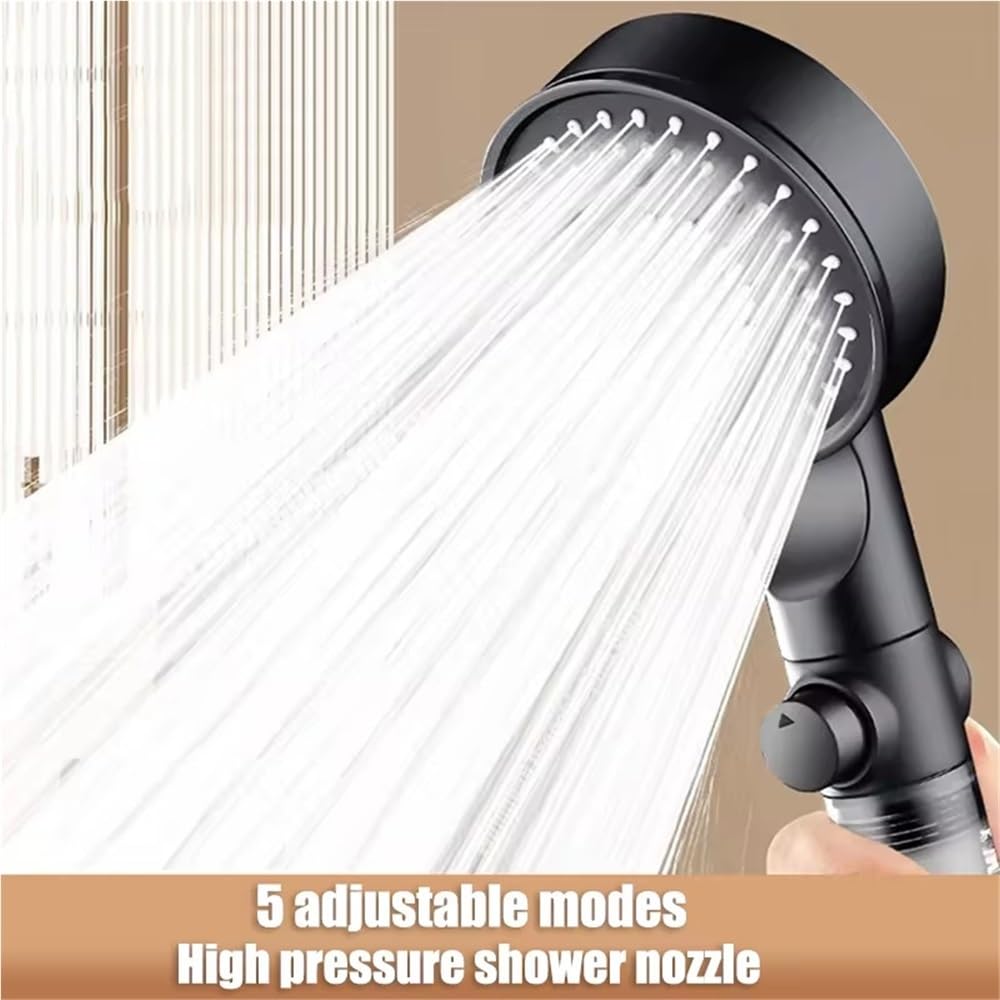 Soffioni doccia regolabili in 5 modalità for filtro for il risparmio idrico, ugello spray for arresto a un tasto, bagno di casa Soffione doccia(10)