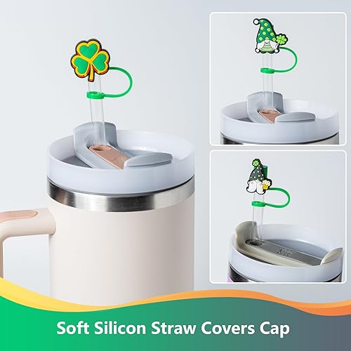 Miniatura 3 de 8 tapas de paja del día de San Patricio para copa Stanley, 0.394 in, reutilizables, lindos accesorios para popotes para beber, protector portátil,