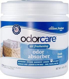 14 oz Gel Crystal & Solid Odor Absorber, Odor Eliminator for Smoke Odor & Musty Smell in Home, Bathroom, Kitchen, Pet Areas, Made in USA (Fresh Linen)