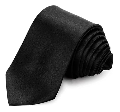 Gravata Tradicional Luxo Homens Slim Fit. (Preta)