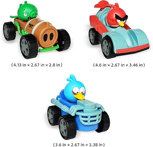 Miniatura 2 de Angry Birds Go - Juego de 6 figuras coleccionables con licencia de Angry Birds Go, juego de figuras de cerdo City Strike 2 Takedown Space Planet