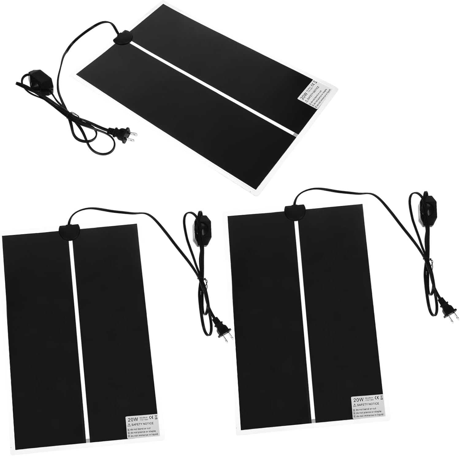 BESPORTBLE 3pcs Reptile Heating Mat with Thermostat Temperature Control Electric Heat Pad for Terrariums Animal Insulation Pad for Lizards Frogs and Turtles