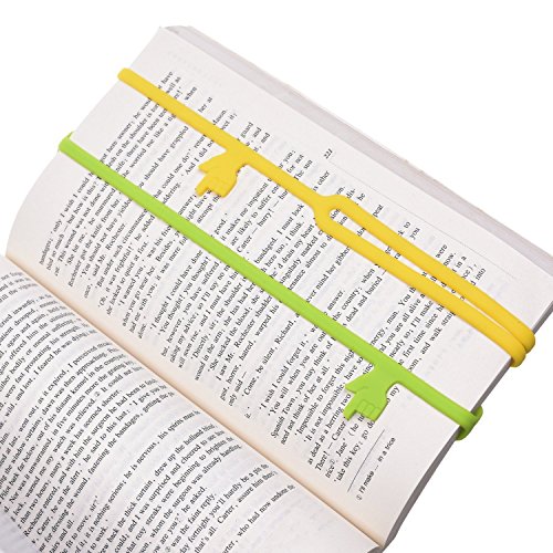 Image of TEKEFT 7 pcs Finger Pointer Bookmark Elastic Book Mark Strap - Random Color- (7 Color)